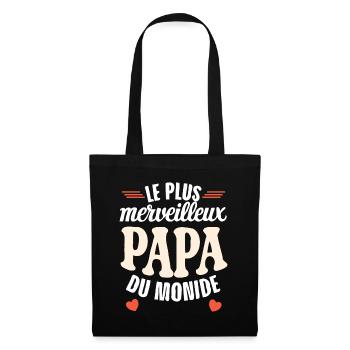 Belle idée cadeau fete des pères anniversaire papa - Sac en tissu - noir - Devant