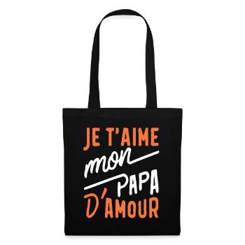 Belle idée cadeau fete des pères anniversaire papa - Sac en tissu - noir - Devant