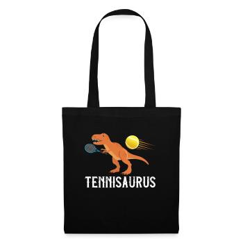 Tennis Dino Saurus Funny Dino - Stoffbeutel - Schwarz - Vorne