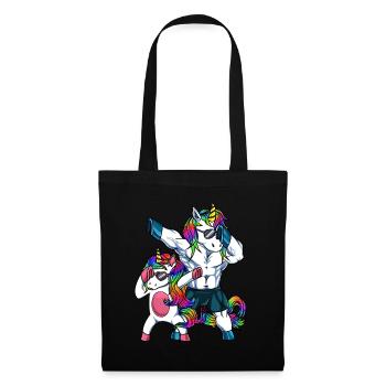 Dabbing Dad And Daughter Unicorn - Tote Bag - black - Front
