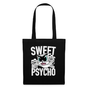 Sweet but psycho cute cat - Tote Bag - black - Front