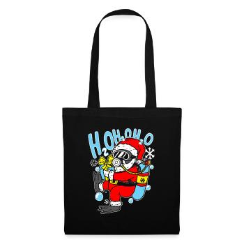 Plongée Père Noël Plongée sous-marine Noël - Sac en tissu - noir - Devant
