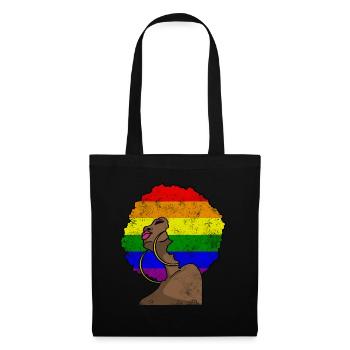 LGBTQ Black Afro Woman Lesbienne Homosexuelle Bi - Sac en tissu - noir - Devant