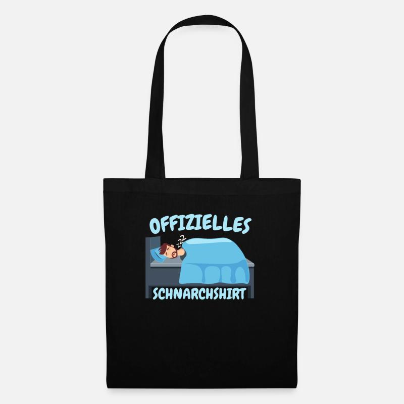 Schnarch Spruch - Stoffbeutel - Schwarz