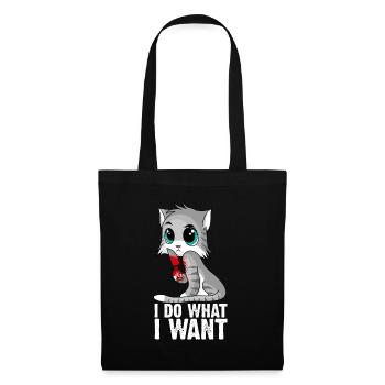 Je fais ce que je veux et assassine une petite amie mignonne de chat - Sac en tissu - noir - Devant