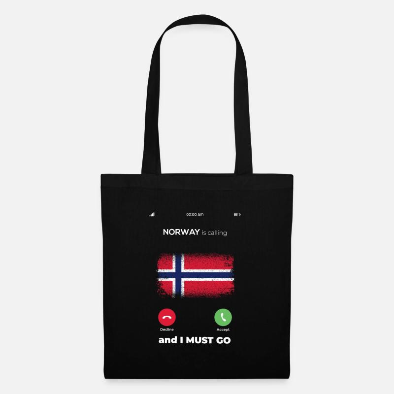 Norwegen ruft Flagge - Stoffbeutel - Schwarz