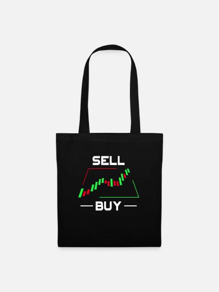 Börsenhändler Candlestick Chart Trading Geschenk - Stoffbeutel - Schwarz