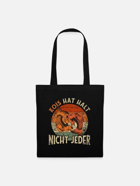 Retro Koi Karpfen Liebhaber - Stoffbeutel - Schwarz