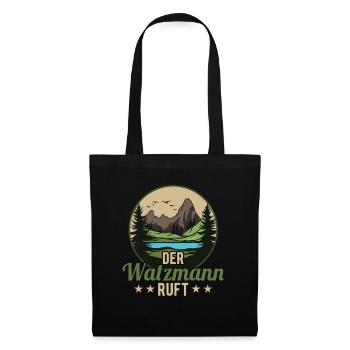 Der Watzmann ruft Berchtesgaden Gipfel Wandern - Stoffbeutel - Schwarz - Vorne
