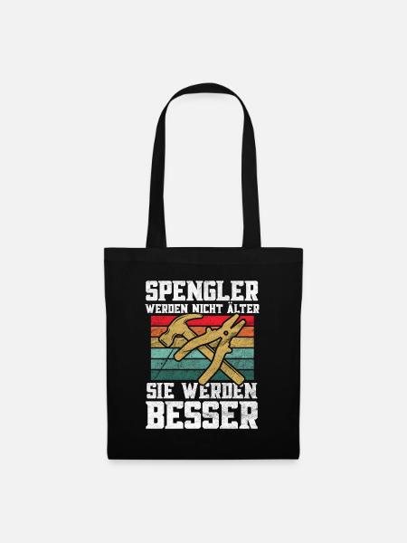 Klempner Spengler werden besser Retro - Stoffbeutel - Schwarz
