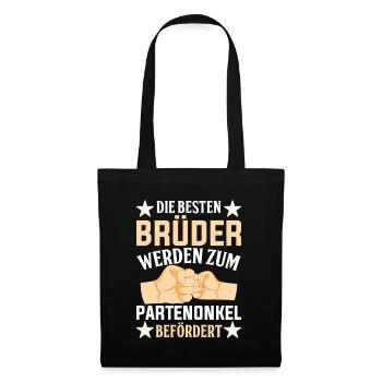 Die Besten Brüder werden Patenonkel Taufpate - Stoffbeutel - Schwarz - Vorne