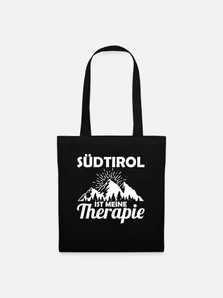 Südtirol ist meine Therapie Südtiroler - Stoffbeutel - Schwarz