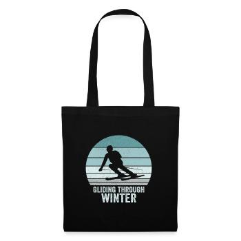 Glisse à travers Winter Skier Vintage Ski - Sac en tissu - noir - Devant