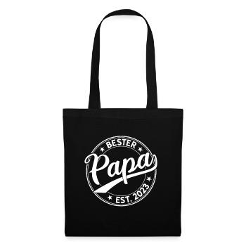 Bester Papa 2023 Retro Vatertag 2023 Papa 2023 - Stoffbeutel - Schwarz - Vorne