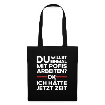 Einmal mit Profis Arbeiten Lustiges Handwerker - Stoffbeutel - Schwarz - Vorne
