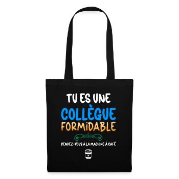 Collègue Femme Formidable Pause Café - Sac en tissu - noir - Devant