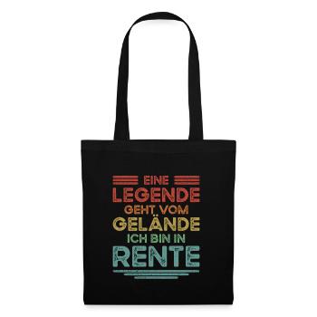 Verabschiedung Rente Renteneintritt Retro Rentner - Stoffbeutel - Schwarz - Vorne