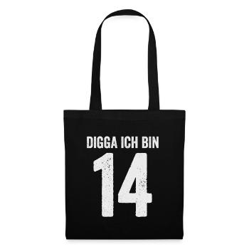 Digga J’ai 14 Fille Garçon 14e Anniversaire - Sac en tissu - noir - Devant