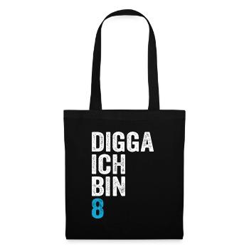 Digga I'm 8th Birthday Boy 8th Birthday - Tote Bag - black - Front