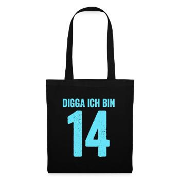 Blue Digga J’ai 14 Ans Garçon 14e Anniversaire - Sac en tissu - noir - Devant