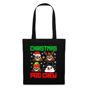 Noël caca crew drôle Noël pyjama - Sac en tissu - noir - Devant