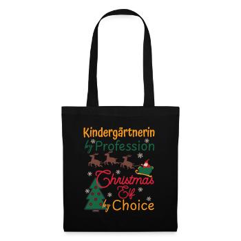 Kindergarten Teacher Christmas Xmas Elf Kindergarten - Tote Bag - black - Front