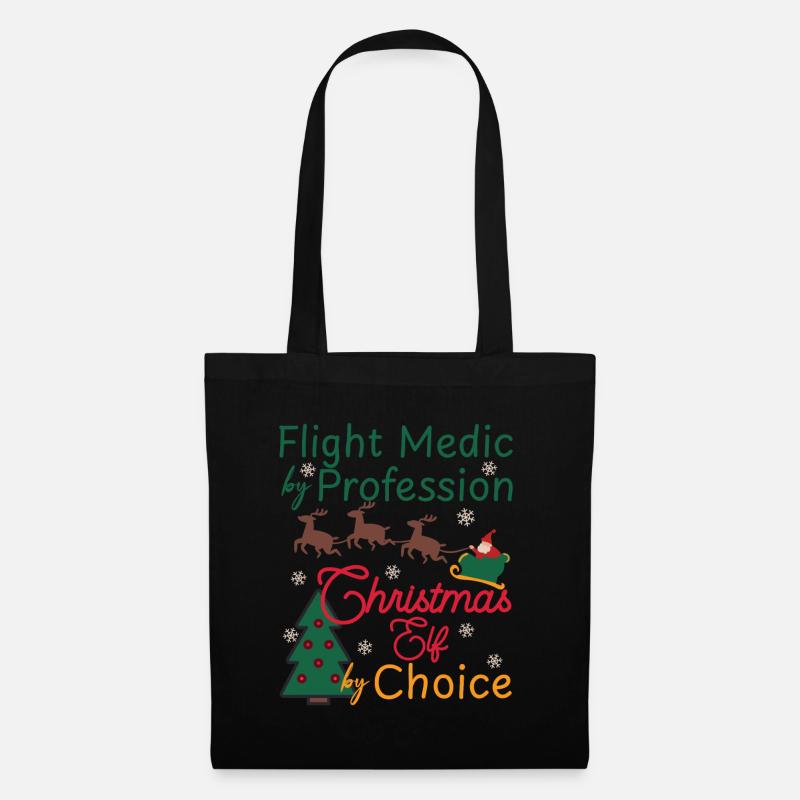 Flight Paramedic Christmas Elf Luftrettung Xmas - Stoffbeutel - Schwarz