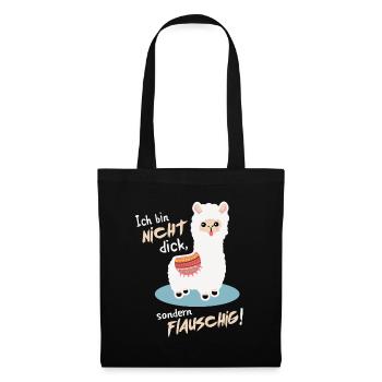 ALPAKA - NICHT DICK, SONDERN FLAUSCHIG - T-SHIRT - Stoffbeutel - Schwarz - Vorne