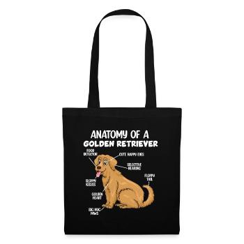 Anatomie d’un Golden Retriever - Sac en tissu - noir - Devant