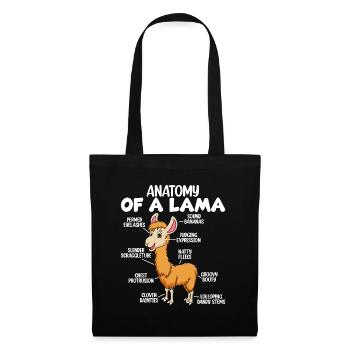 Anatomie eines Lamas - Stoffbeutel - Schwarz - Vorne