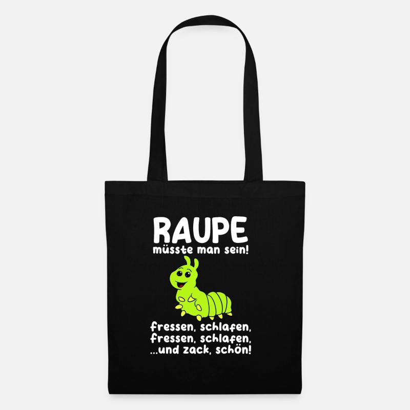 Raupe - Stoffbeutel - Schwarz