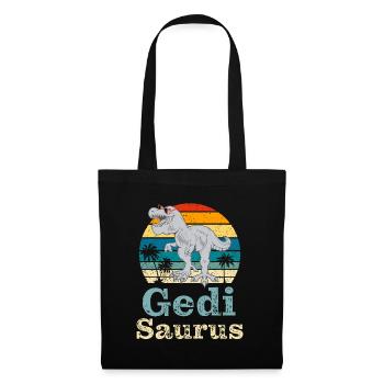 Gedi Saurus Wöd Gedi Patenonkel Österreich - Stoffbeutel - Schwarz - Vorne