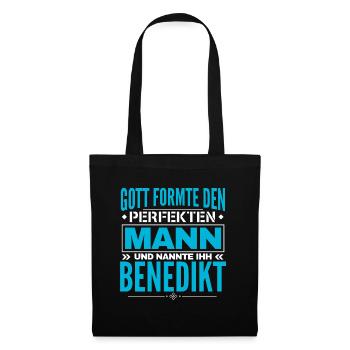 Benedikt Name Design - Stoffbeutel - Schwarz - Vorne