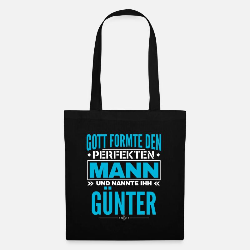 Günter Name Design - Stoffbeutel - Schwarz