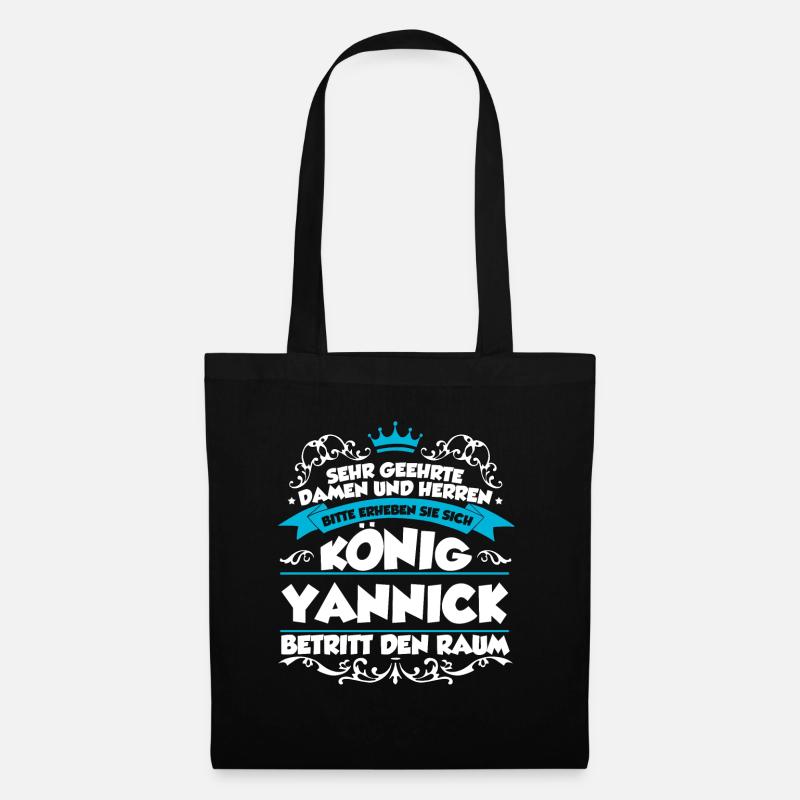 Yannick Name Design - Stoffbeutel - Schwarz