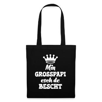 Min Grosspapi esch de bescht Opa Schweiz Grosspapi - Stoffbeutel - Schwarz - Vorne