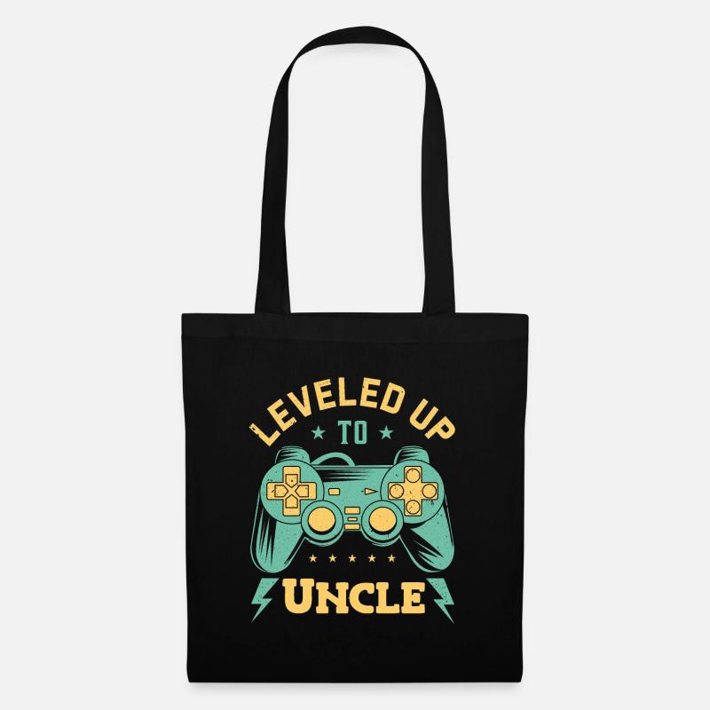 Leveled up zum Onkel Befördert zum Onkel - Stoffbeutel - Schwarz