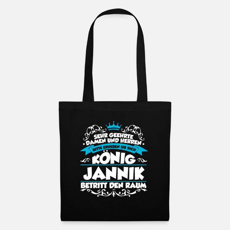Jannik Name Design - Stoffbeutel - Schwarz