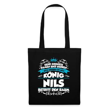 Nils Name Design - Stoffbeutel - Schwarz - Vorne