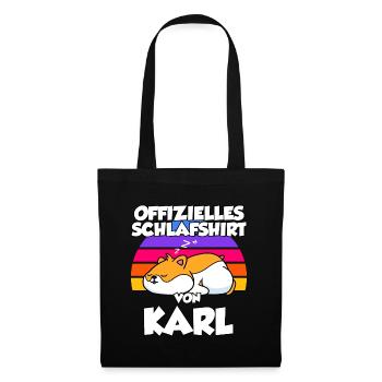 Offizielles Schlafshirt Von Karl - Stoffbeutel - Schwarz - Vorne