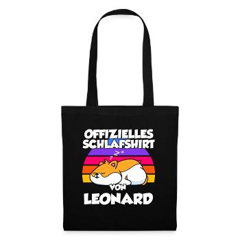 Offizielles Schlafshirt Von Leonard - Stoffbeutel - Schwarz - Vorne