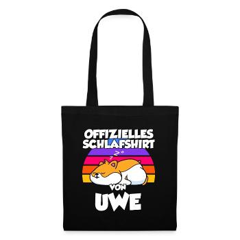 Offizielles Schlafshirt Von Uwe - Stoffbeutel - Schwarz - Vorne