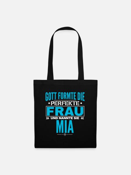 Mia Name Design - Stoffbeutel - Schwarz