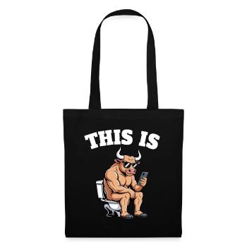 Taureau Humour Toilettes Sarcasme - Sac en tissu - noir - Devant