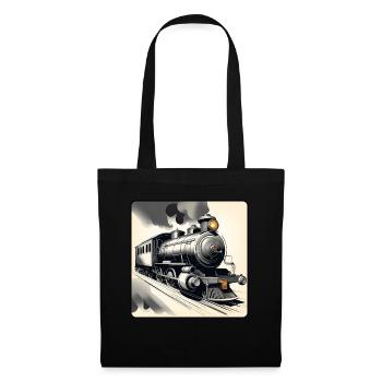 Steam Lokomotive No.7 by Cora.Art - Stoffbeutel - Schwarz - Vorne