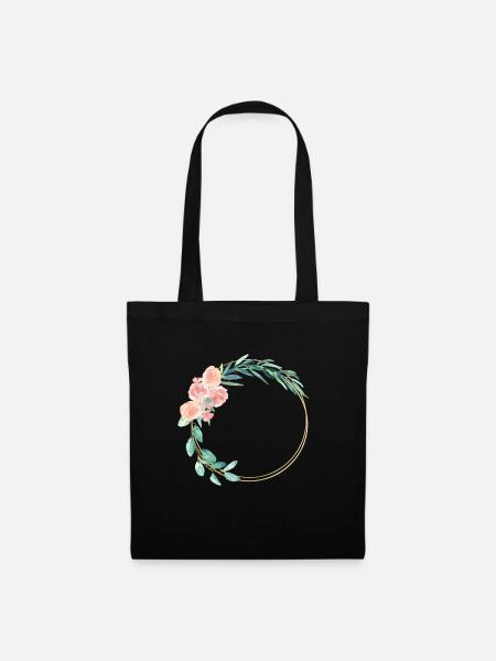 spring_wreath - Stoffbeutel - Schwarz
