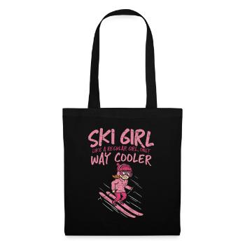 Fille de ski de sport d'hiver - Sac en tissu - noir - Devant