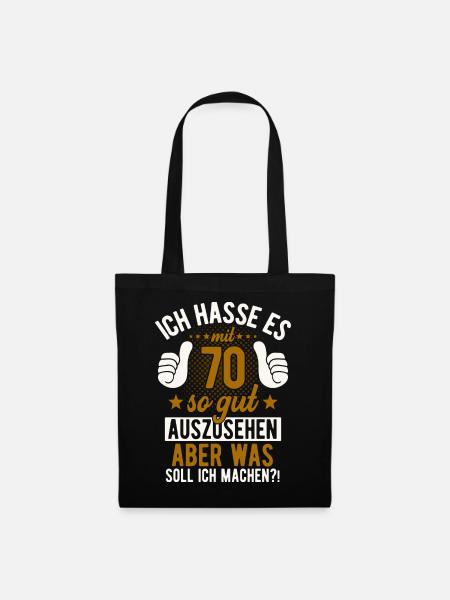 70 Jahre Spruch lustig 70 Geburtstag Geschenk - Stoffbeutel - Schwarz