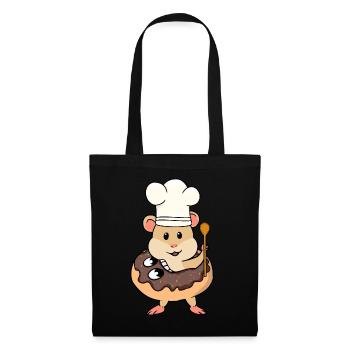 Donut Rongeur Hamster Boulanger Noël Cuire Noël - Sac en tissu - noir - Devant