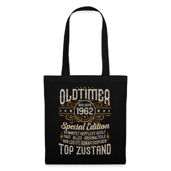 Oldtimer Baujahr Jahrgang 1962 Geburtstag Geschenk - Stoffbeutel - Schwarz - Vorne